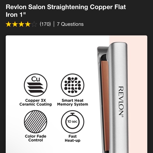 Revlon Salon Straightening Copper Flat Iron 1”. NEW - Picture 6 of 6